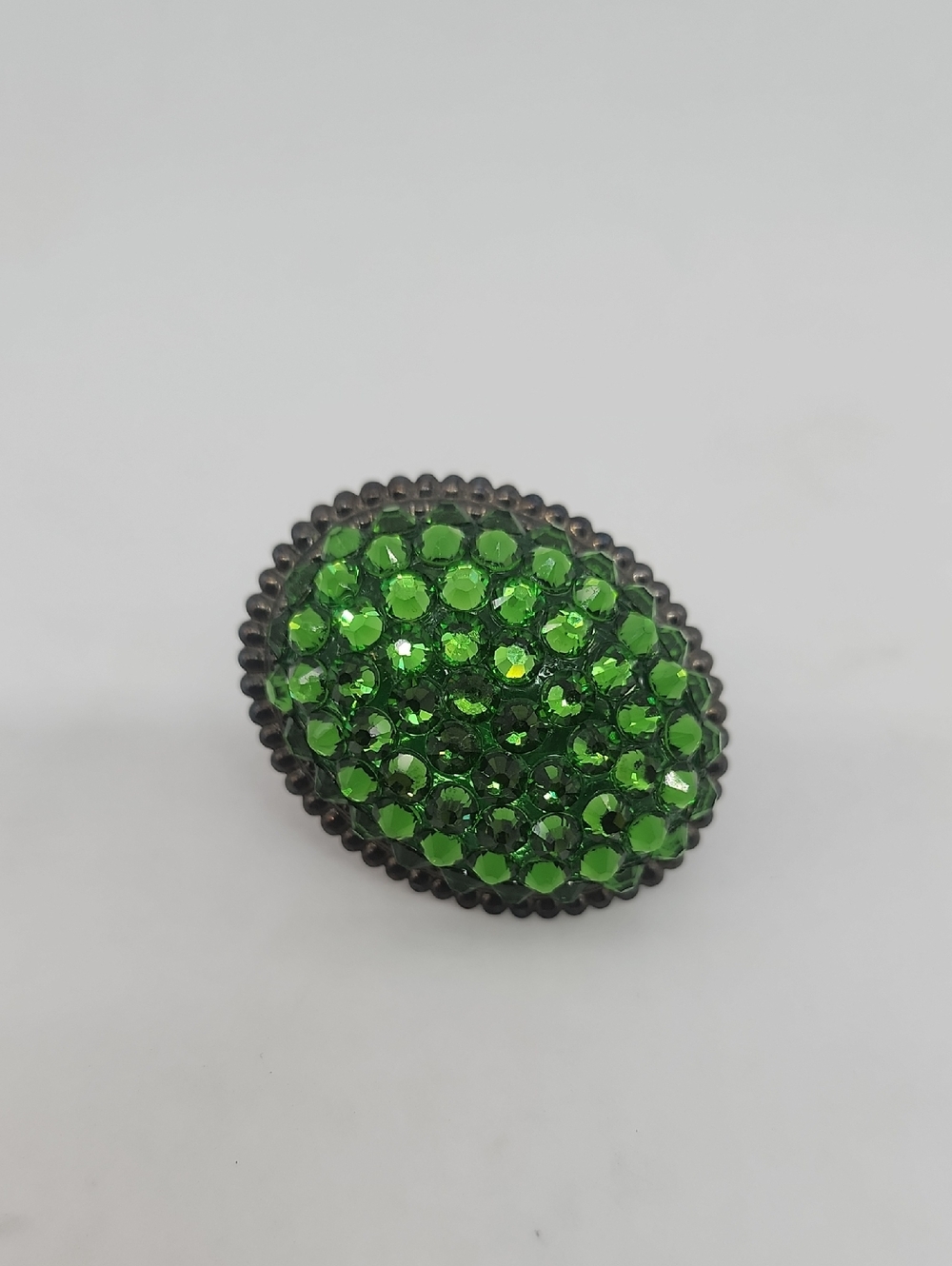 GASOLINE GLAMOUR GREEN RHINESTONE COCKTAIL RING